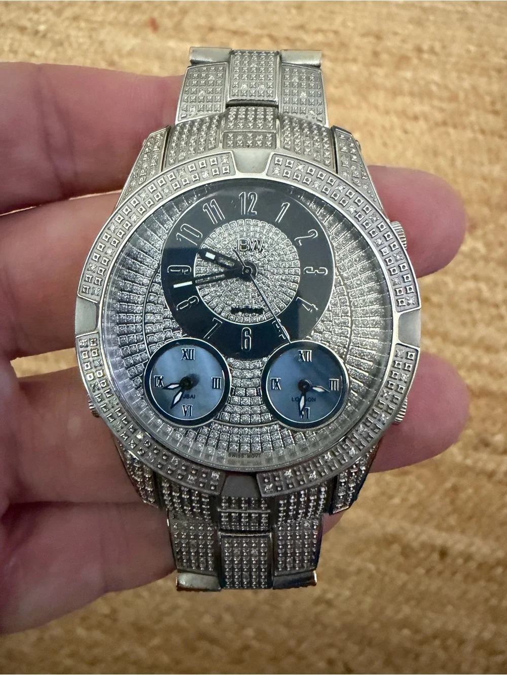 JBW Men’s Big Jetsetter III J6348B Swiss Quartz Watch